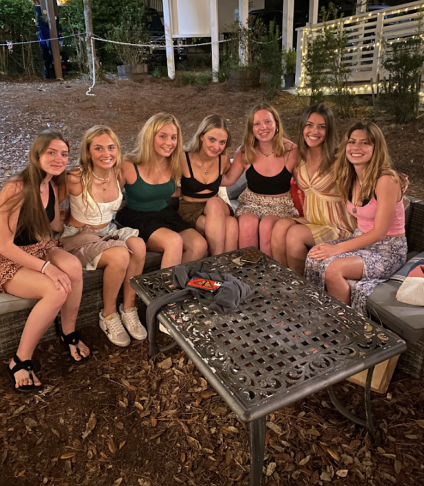 Birthday Bash: Last year, students Mallory Moran (12), Maggie Bremner (12), Janie Woods (12), Clare Hand (12), Delainey Crane (12), and Abbey Menza (12) celebrated Spring Break at Seaside, FL. “We got to celebrate Janie’s birthday this night and it was really fun,” Bremner said. Photo by: Maggie Bremner
