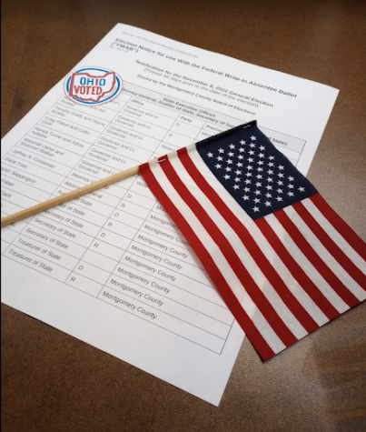 Breathtaking Ballots: Every voter needs a ballot, which lists all of the candidates, their parties and what position they are running for. “Democracy is fragile and when we have a chance to vote we should always take it,” Liam McCarty (12) said. Photo illustration by: Lilly Green