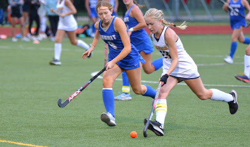 Field Captain: Bella Butler, captain of the 2022 field hockey team, recommends others to join the sport. “I think it’s really fun. It’s the best sport there is. You get exercise and different skills and the team is great,” Butler said. Photo contributed by: Ella Pleiman (12)