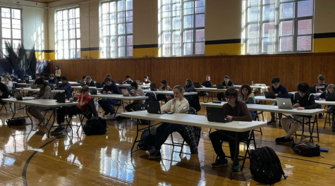 Prepped AcaDec: The AcaDec team has an online match against students from all across the country in the West Gym. Their topic was the American revolution. 

